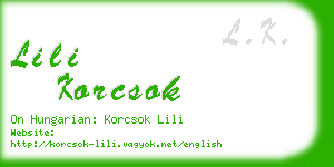 lili korcsok business card